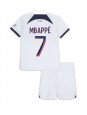 Paris Saint-Germain Kylian Mbappe #7 Venkovní dres pro děti 2023-24 Krátký Rukáv (+ trenýrky)